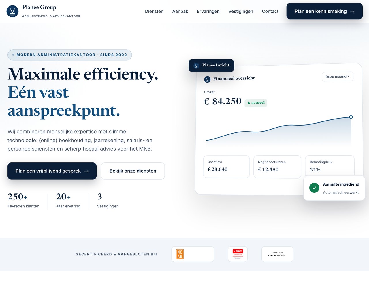 De nieuwe website van Planee Group